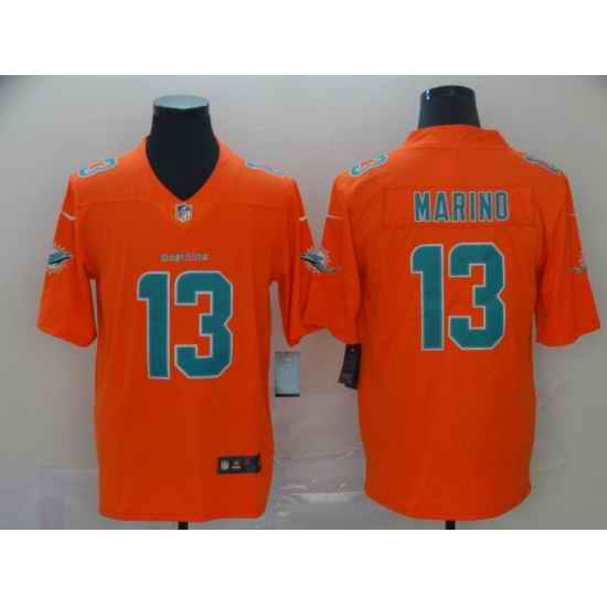 Nike Dolphins 13 Dan Marino Orange Inverted Legend Limited Jersey